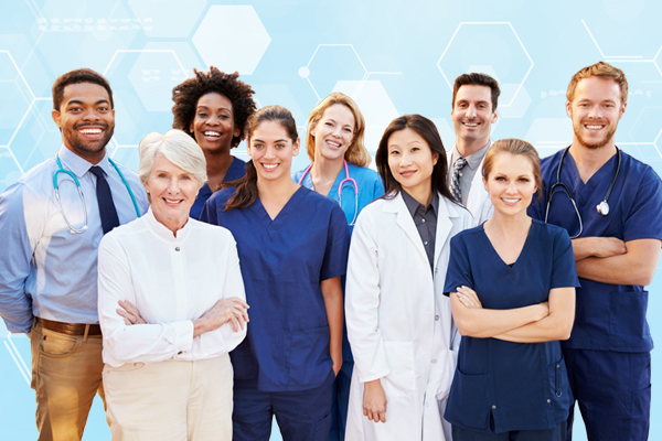 Group of clinical care team members (stock image)
